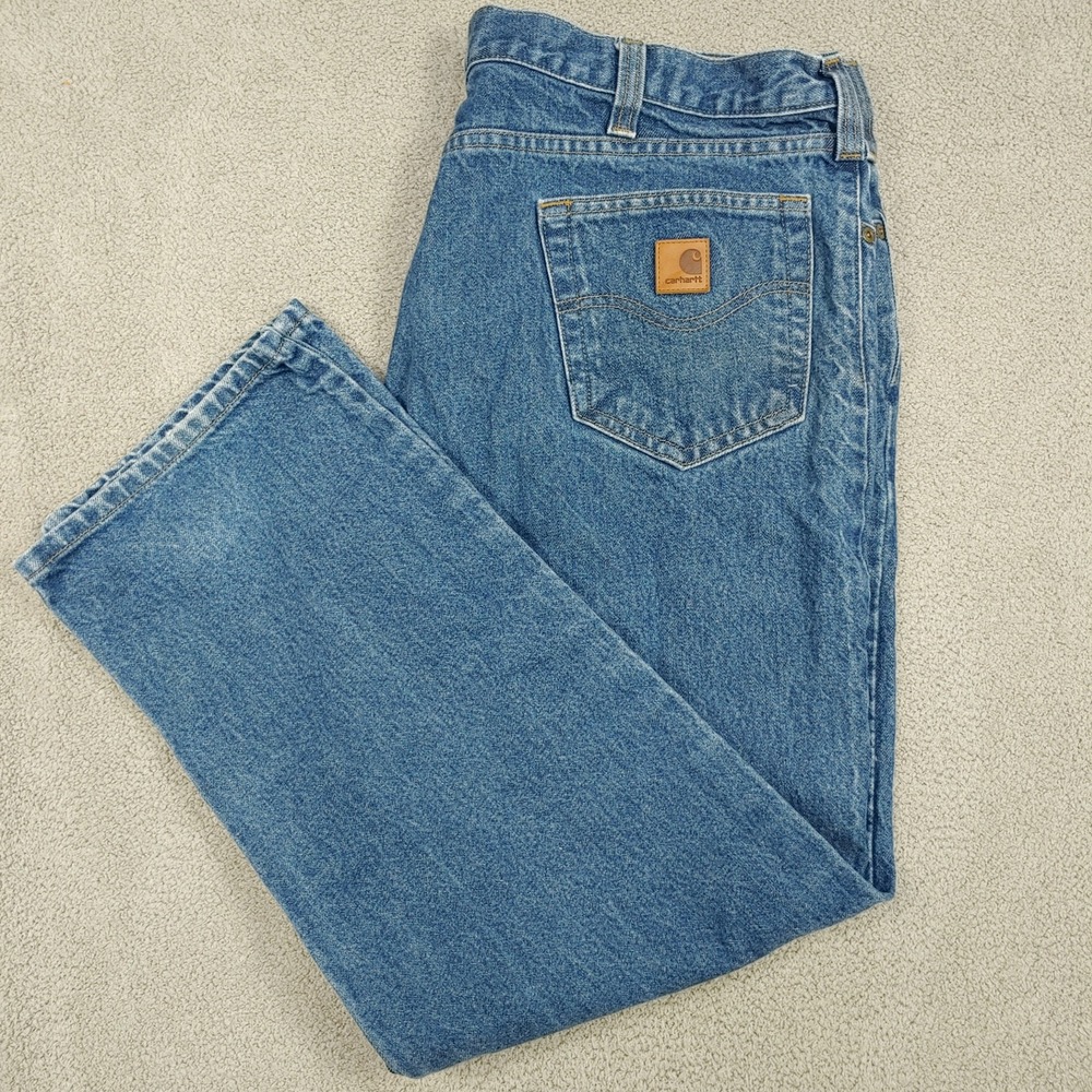 Carhartt Relaxed Fit Jeans - Men 38x29 Blue Denim Workwear Casual - y2k